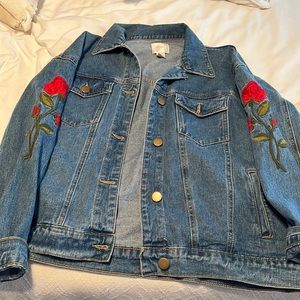 Sold out Forever 21 Rose Detail Jean Coat